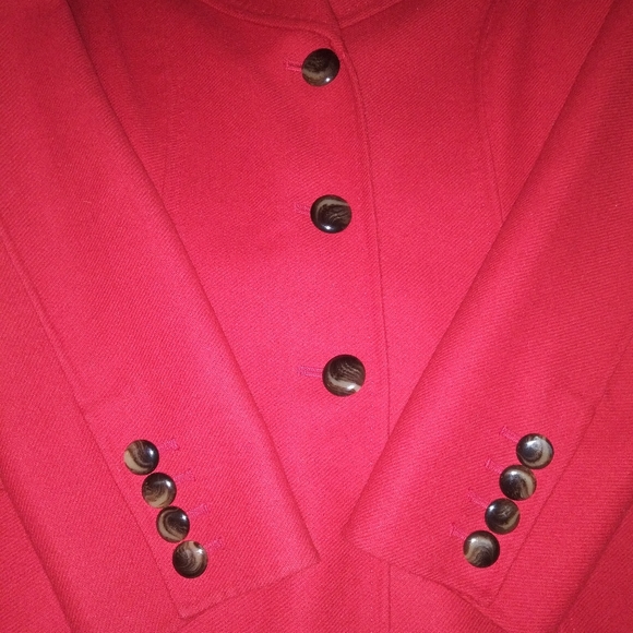 🆕Talbots | 100% Wool Light Peacoat In Red Women's Size 6 Petite Womens Red Coat - Picture 12 of 15